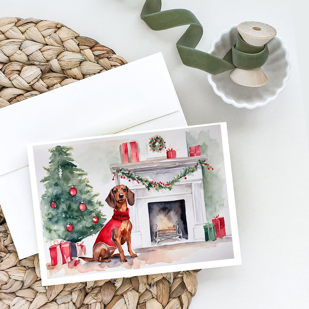 Dachshund Christmas Greeting Cards Pack of 8 Blank Cards with Envelopes Whimsical A7 Size 5x7