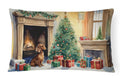 Dachshund Christmas Decorative Throw Pillow 12x16 Indoor Outdoor Accent Cushion, Fabric Cover with Insert for Sofa, Bed, Porch & Living Room