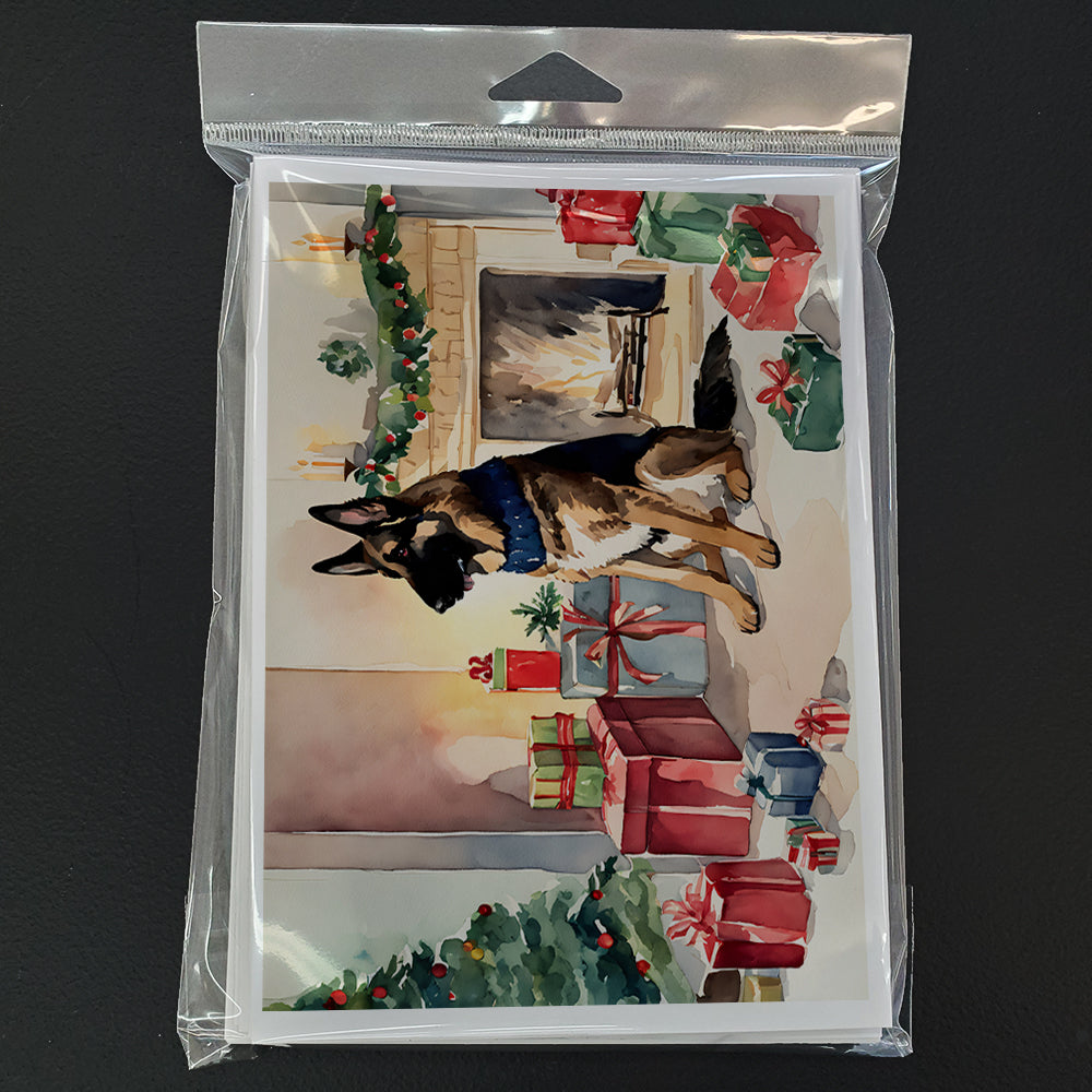 German Shepherd Christmas Greeting Cards Pack of 8 Blank Cards with Envelopes Whimsical A7 Size 5x7