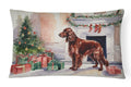 Irish Setter Christmas Decorative Throw Pillow 12x16 Indoor Outdoor Accent Cushion, Fabric Cover with Insert for Sofa, Bed, Porch & Living Room