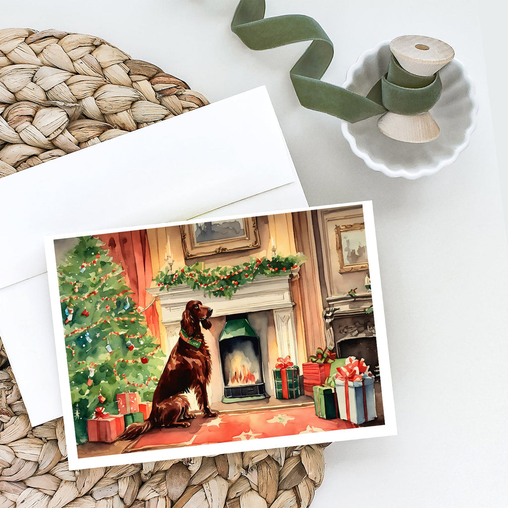 Irish Setter Christmas Greeting Cards Pack of 8 Blank Cards with Envelopes Whimsical A7 Size 5x7