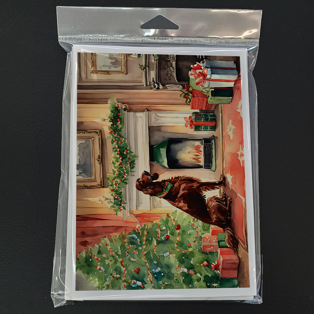 Irish Setter Christmas Greeting Cards Pack of 8 Blank Cards with Envelopes Whimsical A7 Size 5x7