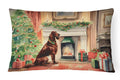 Irish Setter Christmas Decorative Throw Pillow 12x16 Indoor Outdoor Accent Cushion, Fabric Cover with Insert for Sofa, Bed, Porch & Living Room
