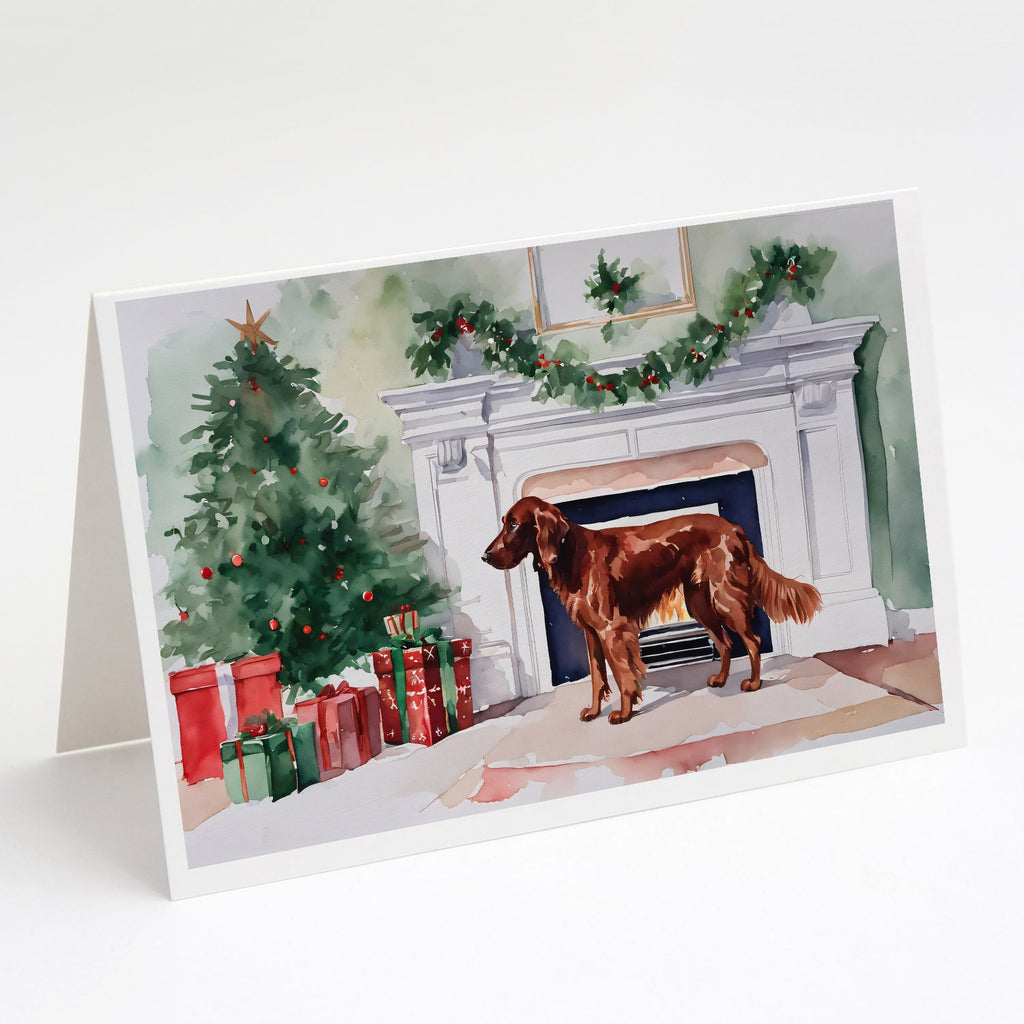 Irish Setter Christmas Greeting Cards Pack of 8 Blank Cards with Envelopes Whimsical A7 Size 5x7