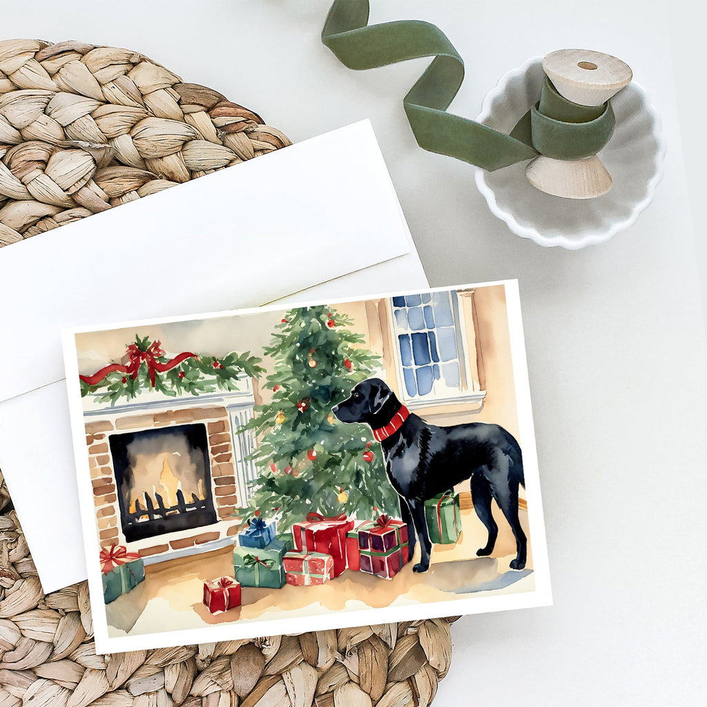 Black Labrador Christmas Greeting Cards Pack of 8 Blank Cards with Envelopes Whimsical A7 Size 5x7