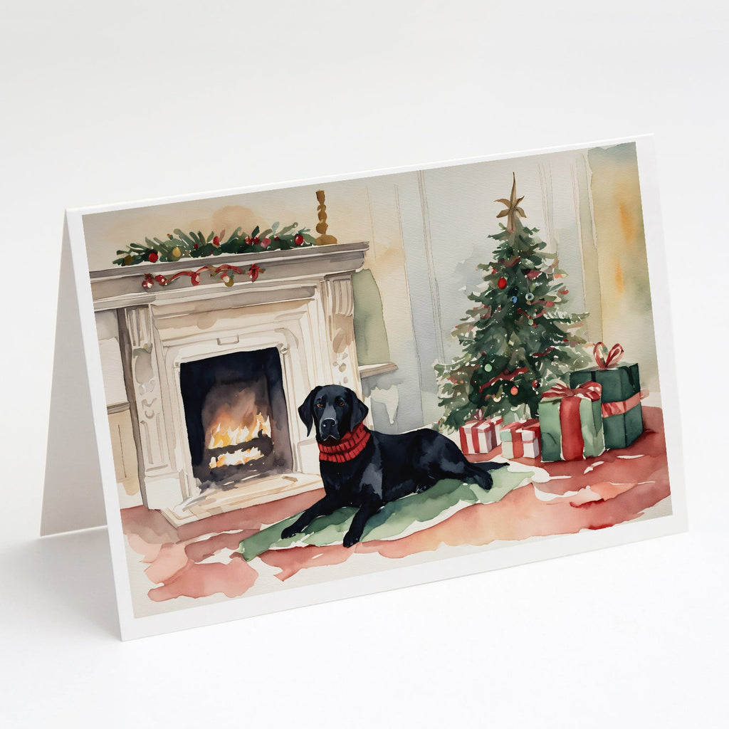 Black Labrador Christmas Greeting Cards Pack of 8 Blank Cards with Envelopes Whimsical A7 Size 5x7