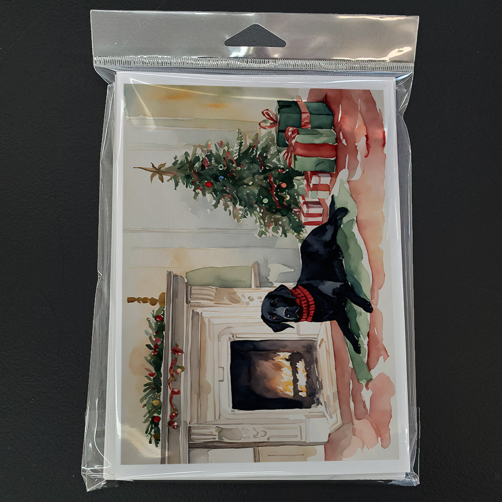 Black Labrador Christmas Greeting Cards Pack of 8 Blank Cards with Envelopes Whimsical A7 Size 5x7