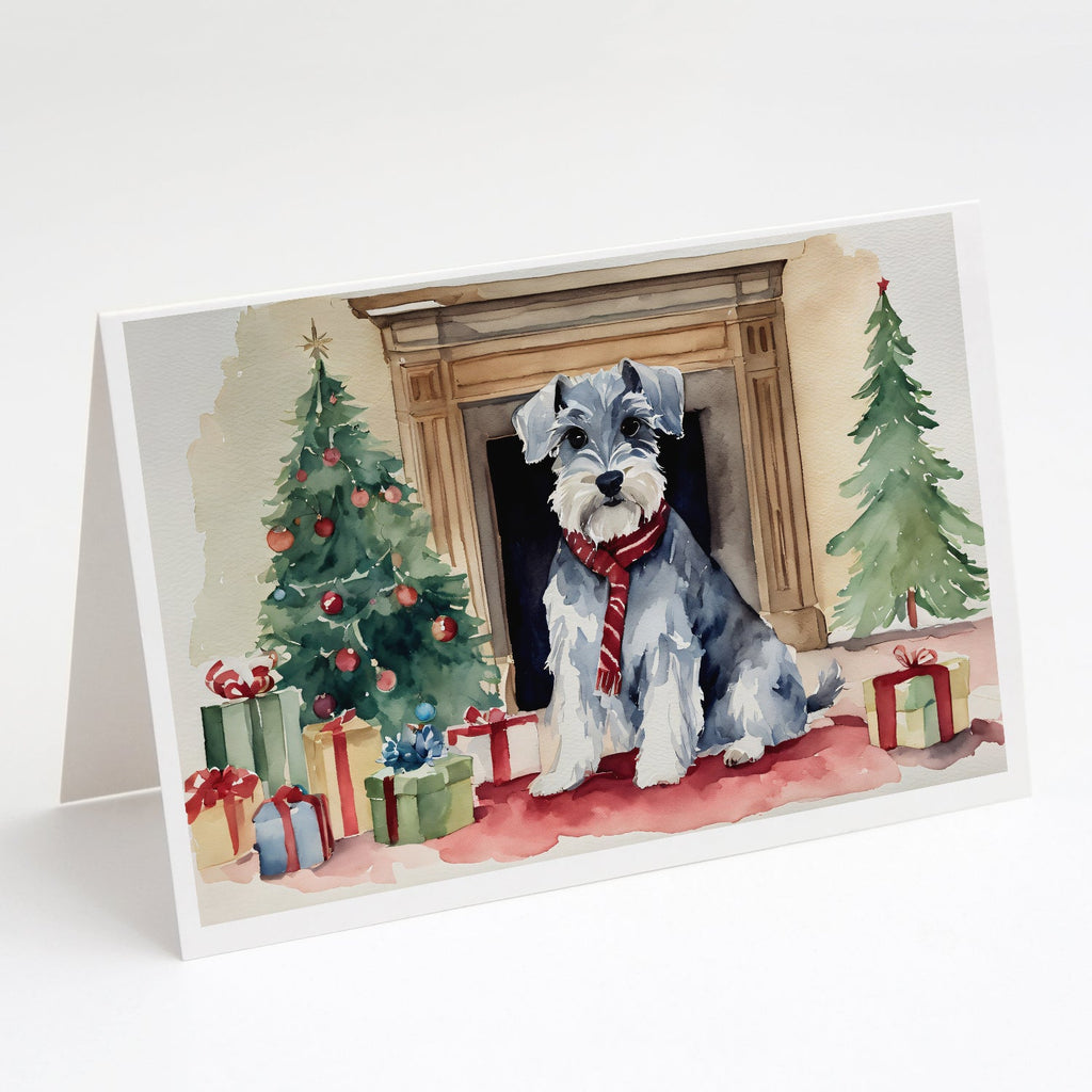 Schnauzer Christmas Greeting Cards Pack of 8 Blank Cards with Envelopes Whimsical A7 Size 5x7