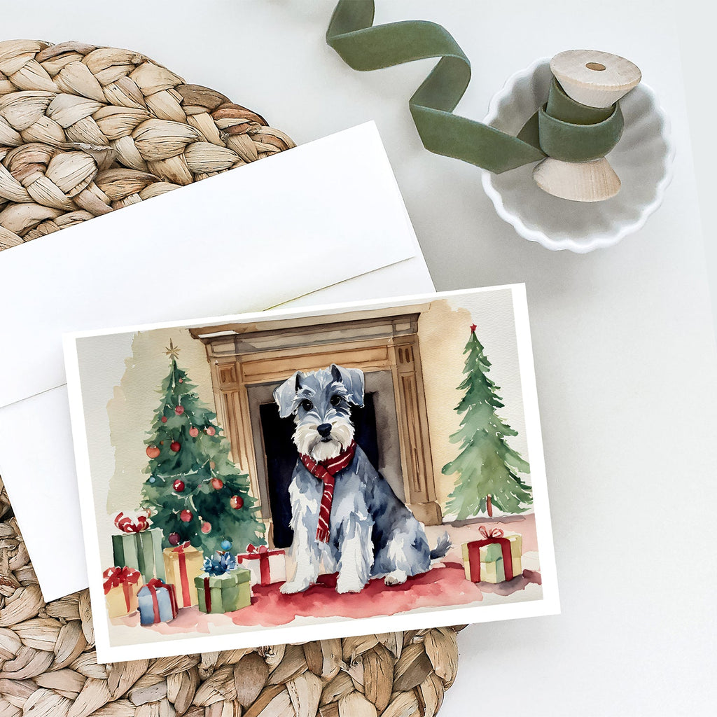 Schnauzer Christmas Greeting Cards Pack of 8 Blank Cards with Envelopes Whimsical A7 Size 5x7