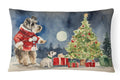 Schnauzer Christmas Decorative Throw Pillow 12x16 Indoor Outdoor Accent Cushion, Fabric Cover with Insert for Sofa, Bed, Porch & Living Room