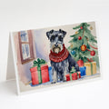 Schnauzer Christmas Greeting Cards Pack of 8 Blank Cards with Envelopes Whimsical A7 Size 5x7