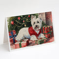 Westie Christmas Greeting Cards Pack of 8 Blank Cards with Envelopes Whimsical A7 Size 5x7