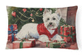Westie Christmas Decorative Throw Pillow 12x16 Indoor Outdoor Accent Cushion, Fabric Cover with Insert for Sofa, Bed, Porch & Living Room