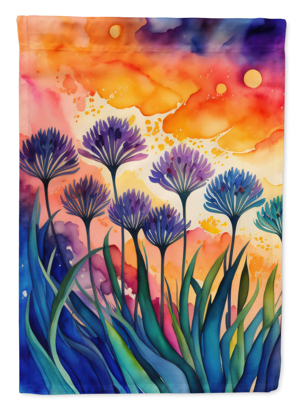 Agapanthus in Color House Flag 28x40 Porch Sleeve Pole Decorative Outside Yard Banner Artwork Wall Hanging, Polyester