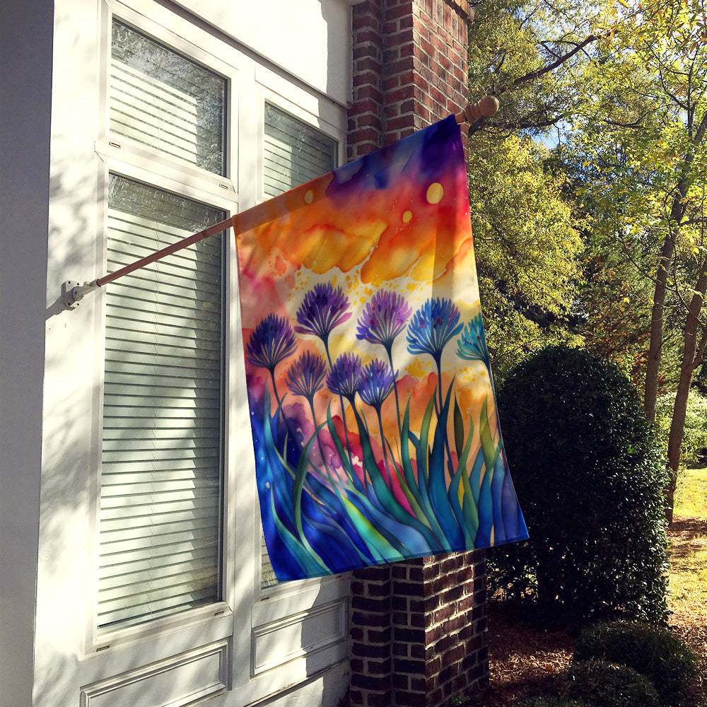 Agapanthus in Color House Flag 28x40 Porch Sleeve Pole Decorative Outside Yard Banner Artwork Wall Hanging, Polyester