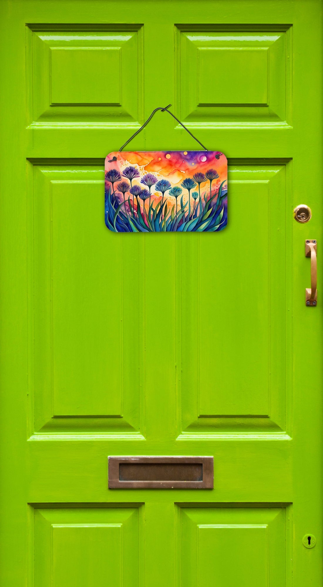 Agapanthus in Color Wall or Door Hanging Prints Aluminum Metal Sign Kitchen Wall Bar Bathroom Plaque Home Decor, 8HX12W, Multicolor