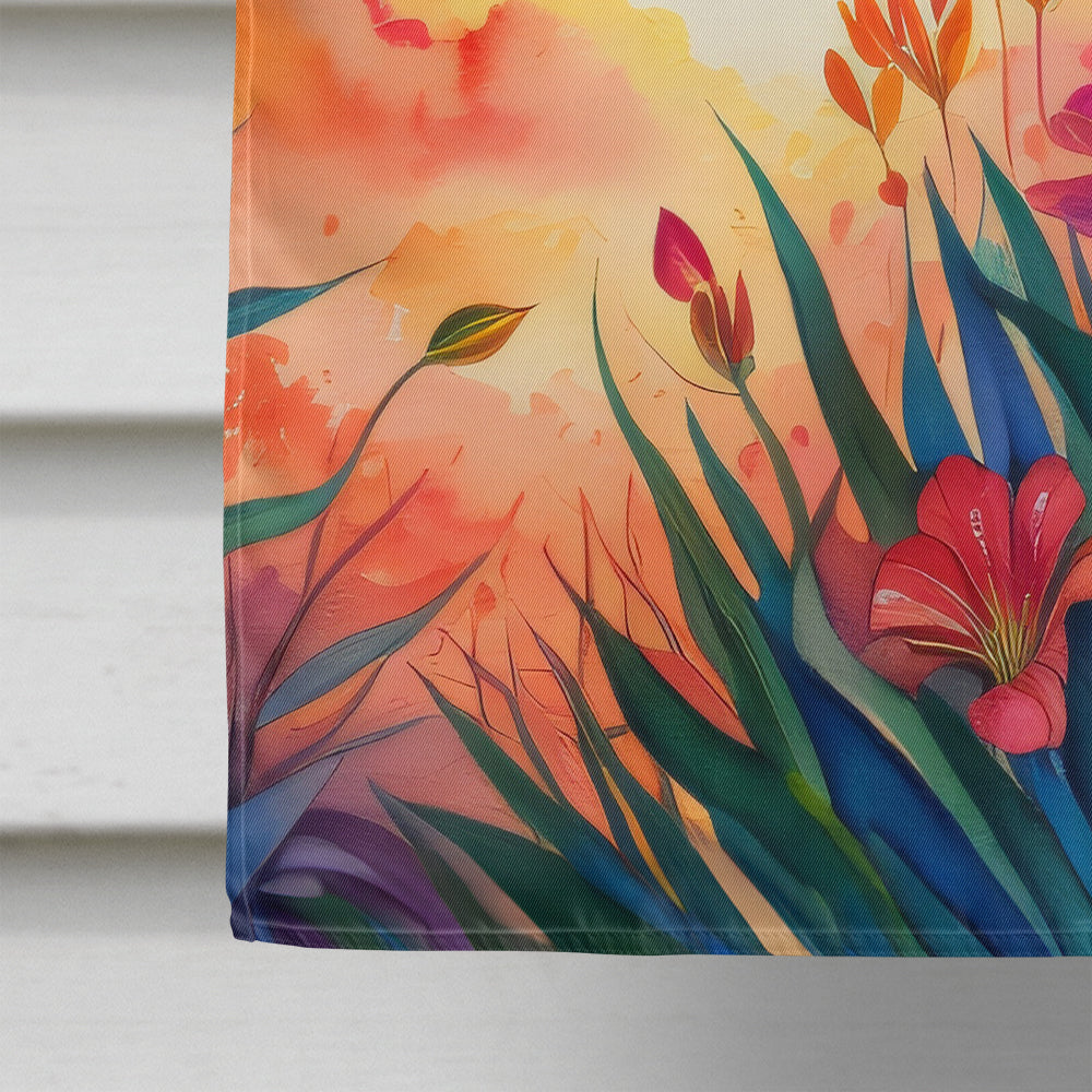 Alstroemerias in Color House Flag 28x40 Porch Sleeve Pole Decorative Outside Yard Banner Artwork Wall Hanging, Polyester
