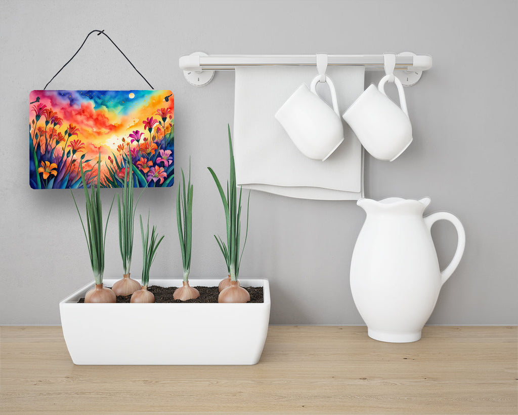 Alstroemerias in Color Wall or Door Hanging Prints Aluminum Metal Sign Kitchen Wall Bar Bathroom Plaque Home Decor, 8HX12W, Multicolor