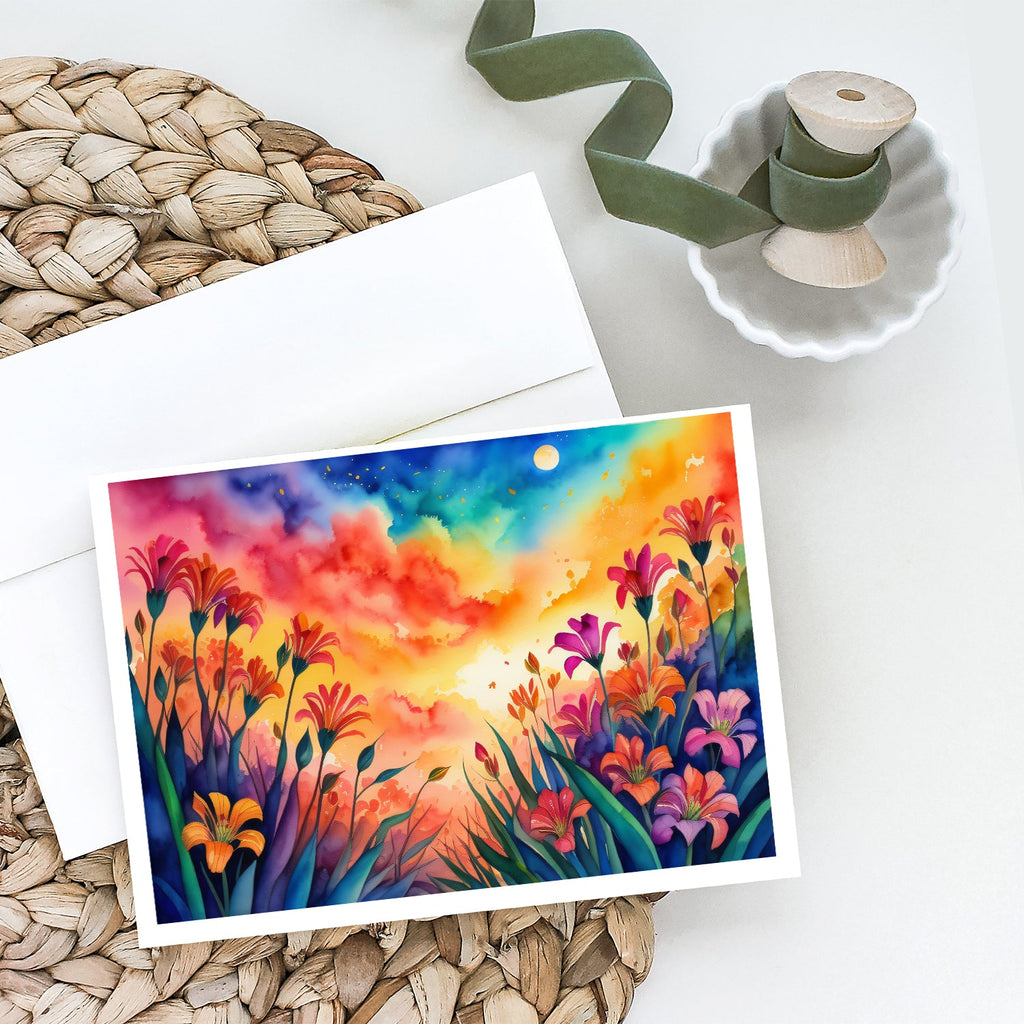 Alstroemerias in Color Greeting Cards Pack of 8 Blank Cards with Envelopes Whimsical A7 Size 5x7