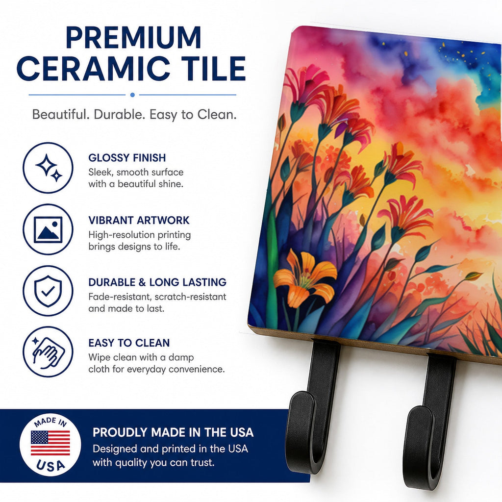 Alstroemerias in Color Leash or Key Holder Wall Hooks, Coat Rack Wall Mount, for Hanging Keys, Towels, Aprons, Leashes
