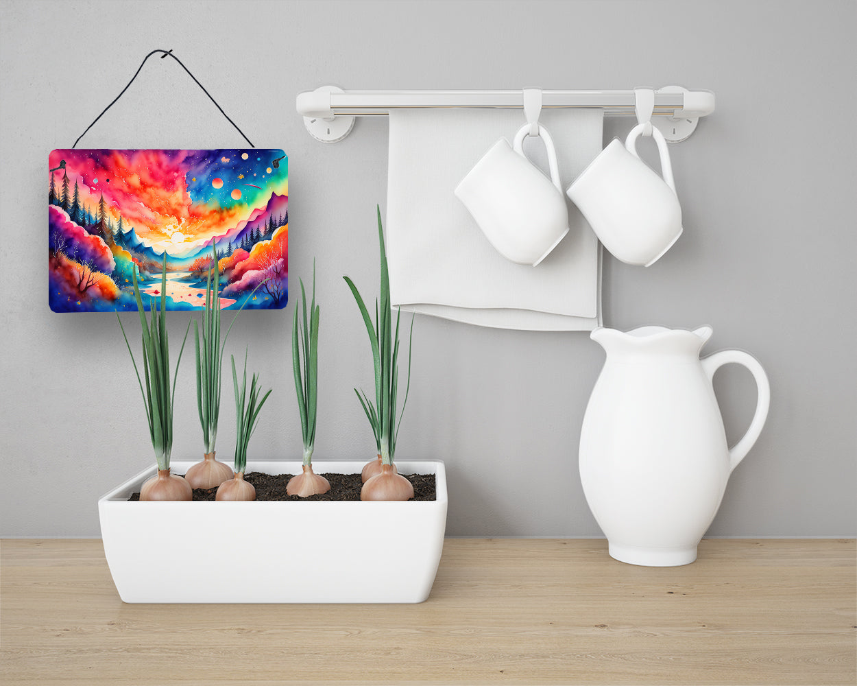 Amaranths in Color Wall or Door Hanging Prints Aluminum Metal Sign Kitchen Wall Bar Bathroom Plaque Home Decor, 8HX12W, Multicolor