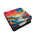 Amaranths in Color PU Leather Note Paper Holder with Artist-Designed Cover, Desk Accessory, Office Gift