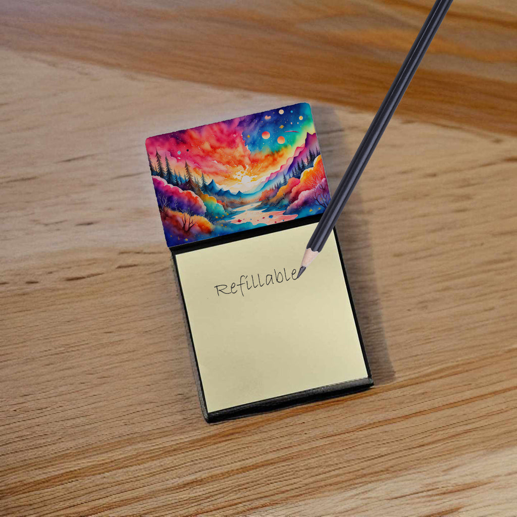 Amaranths in Color Watercolor Sticky Note Holder Refillable Dispenser Desk Accessory 3x3 Pad Gift
