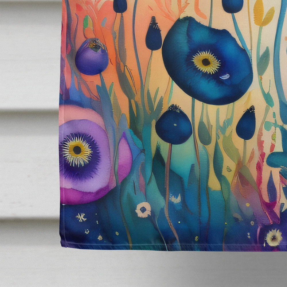 Anemones in Color House Flag 28x40 Porch Sleeve Pole Decorative Outside Yard Banner Artwork Wall Hanging, Polyester