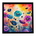 Anemones in Color Framed Metal Print Bathroom, Kitchen, Office, Home Decor Wall Art Ready to Hang, Square, 8X8