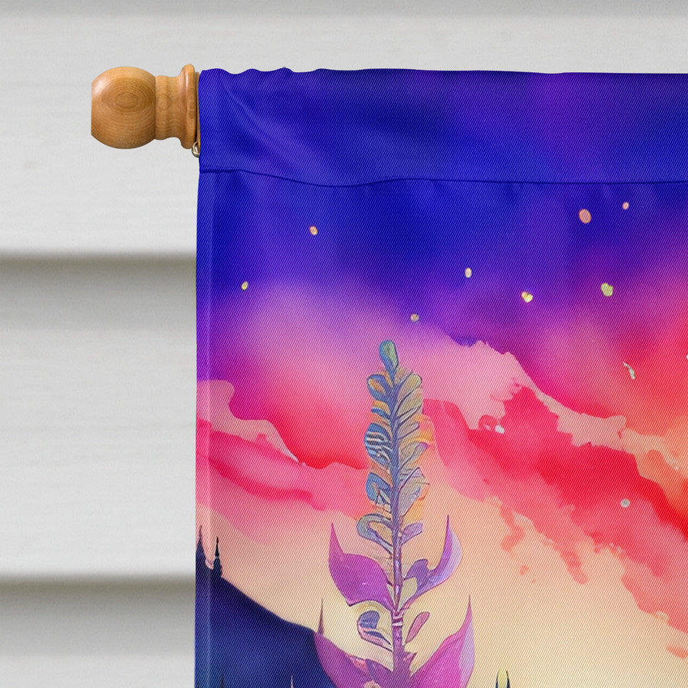 Annual Larkspur in Color House Flag 28x40 Porch Sleeve Pole Decorative Outside Yard Banner Artwork Wall Hanging, Polyester