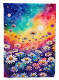 Asters in Color House Flag 28x40 Porch Sleeve Pole Decorative Outside Yard Banner Artwork Wall Hanging, Polyester