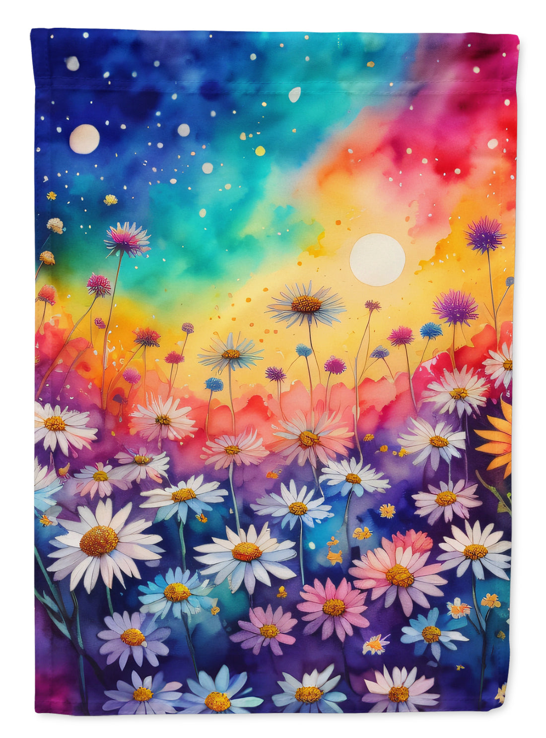 Asters in Color House Flag 28x40 Porch Sleeve Pole Decorative Outside Yard Banner Artwork Wall Hanging, Polyester