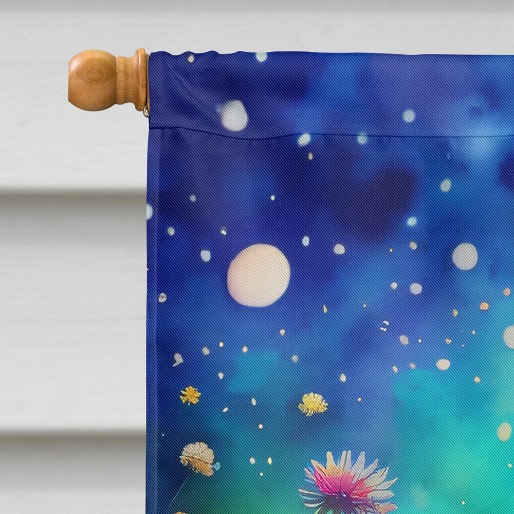 Asters in Color House Flag 28x40 Porch Sleeve Pole Decorative Outside Yard Banner Artwork Wall Hanging, Polyester