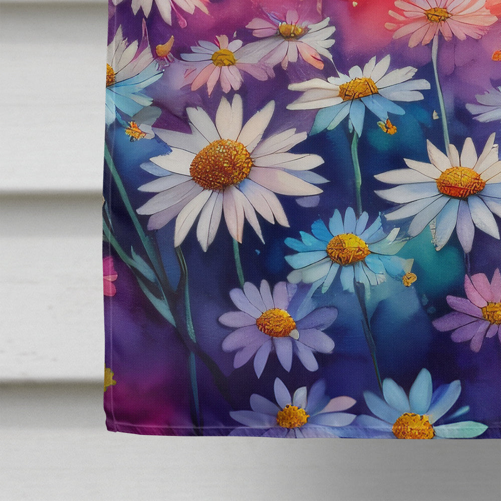 Asters in Color House Flag 28x40 Porch Sleeve Pole Decorative Outside Yard Banner Artwork Wall Hanging, Polyester