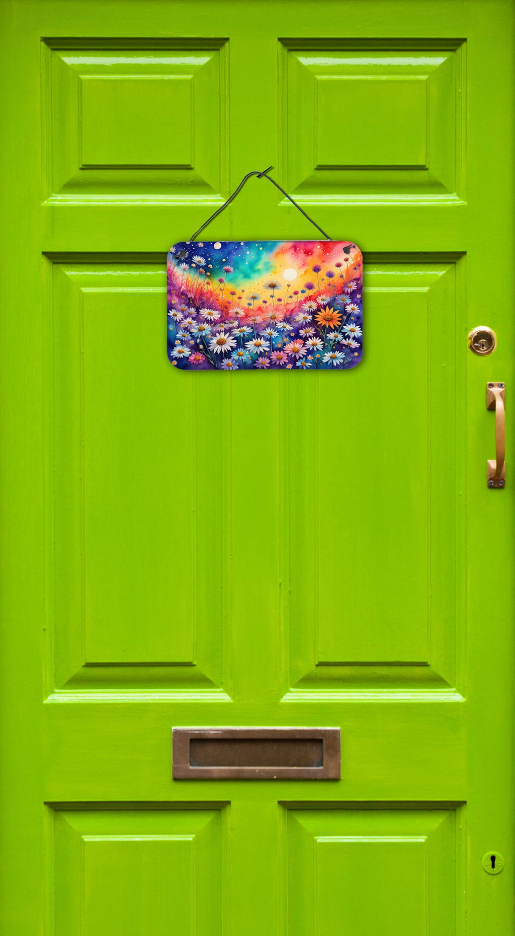 Asters in Color Wall or Door Hanging Prints Aluminum Metal Sign Kitchen Wall Bar Bathroom Plaque Home Decor, 8HX12W, Multicolor