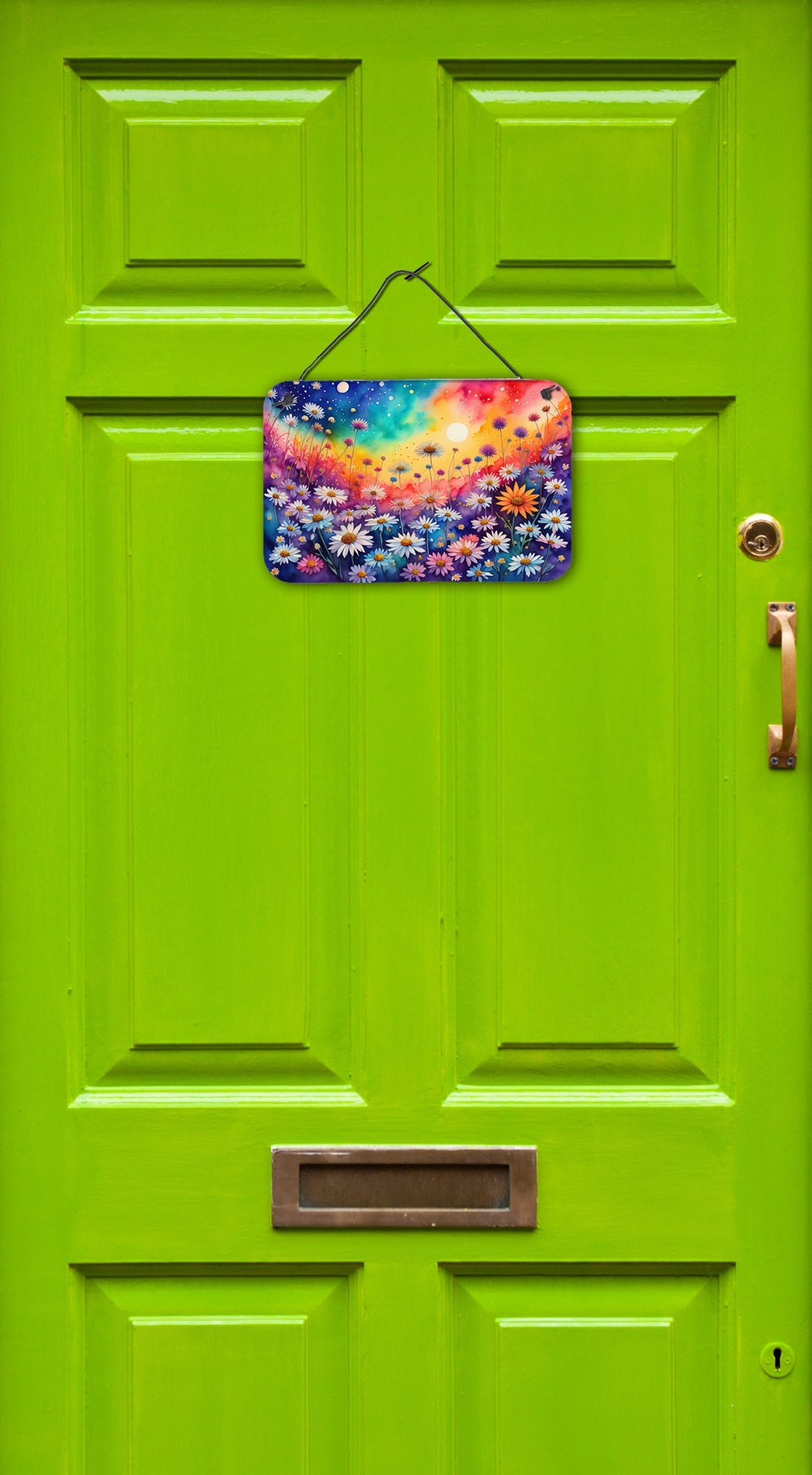Asters in Color Wall or Door Hanging Prints Aluminum Metal Sign Kitchen Wall Bar Bathroom Plaque Home Decor, 8HX12W, Multicolor