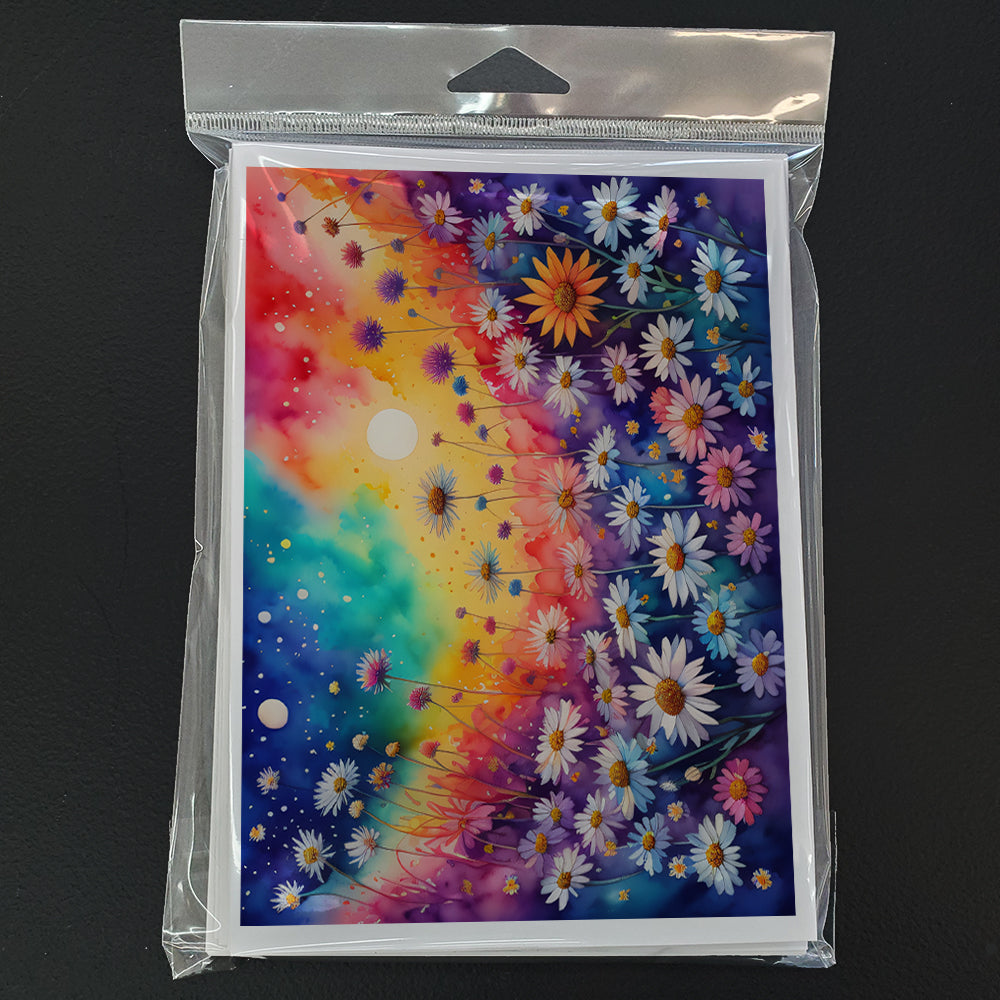 Asters in Color Greeting Cards Pack of 8 Blank Cards with Envelopes Whimsical A7 Size 5x7