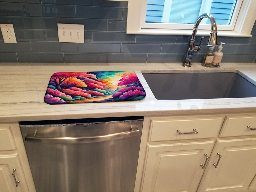 Azaleas in Color Dish Drying Mat Absorbent Dish Drying Mat Pad for Kitchen Counter Dish Drainer Mat for Countertop, 14 x 21", Multicolor