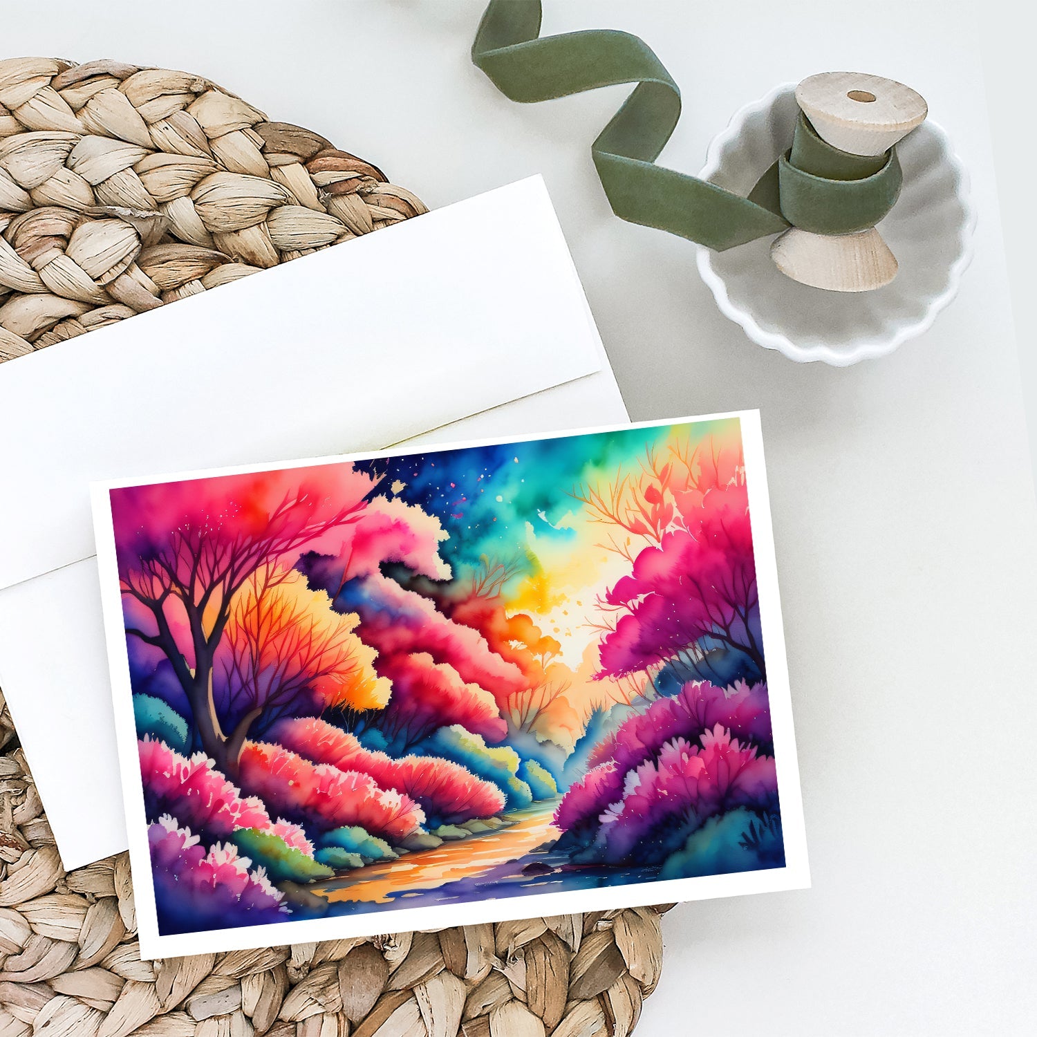 Azaleas in Color Greeting Cards Pack of 8 Blank Cards with Envelopes Whimsical A7 Size 5x7