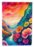 Begonias in Color House Flag 28x40 Porch Sleeve Pole Decorative Outside Yard Banner Artwork Wall Hanging, Polyester