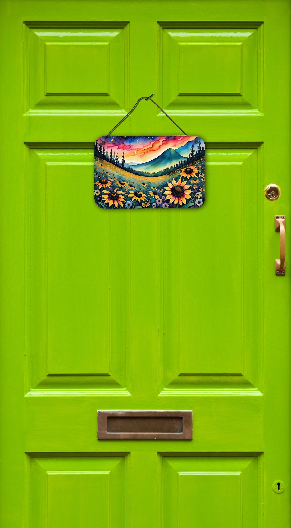 Black-eyed Susans in Color Wall or Door Hanging Prints Aluminum Metal Sign Kitchen Wall Bar Bathroom Plaque Home Decor, 8HX12W, Multicolor