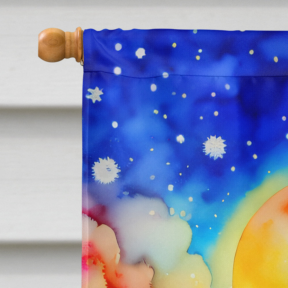 Blue Cornflowers in Color House Flag 28x40 Porch Sleeve Pole Decorative Outside Yard Banner Artwork Wall Hanging, Polyester