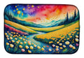 Buttercups in Color Dish Drying Mat Absorbent Dish Drying Mat Pad for Kitchen Counter Dish Drainer Mat for Countertop, 14 x 21", Multicolor