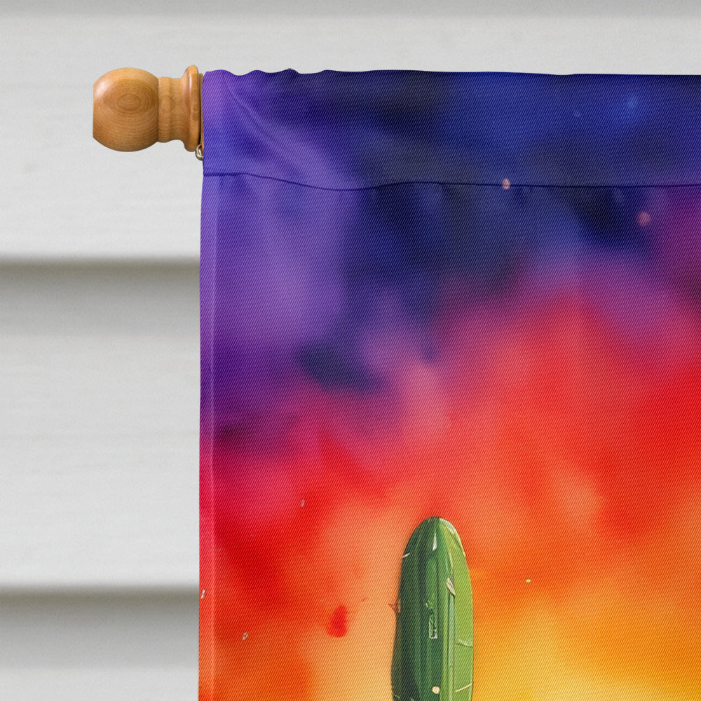 Cactus in Color House Flag 28x40 Porch Sleeve Pole Decorative Outside Yard Banner Artwork Wall Hanging, Polyester