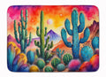 Cactus in Color Memory Foam Kitchen Mat Machine Washable Anti-Fatigue Cushion Comfort Bath or Kitchen Rug