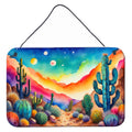 Cactus in Color Wall or Door Hanging Prints Aluminum Metal Sign Kitchen Wall Bar Bathroom Plaque Home Decor, 8HX12W, Multicolor