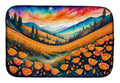 California Poppies in Color Dish Drying Mat Absorbent Dish Drying Mat Pad for Kitchen Counter Dish Drainer Mat for Countertop, 14 x 21", Multicolor