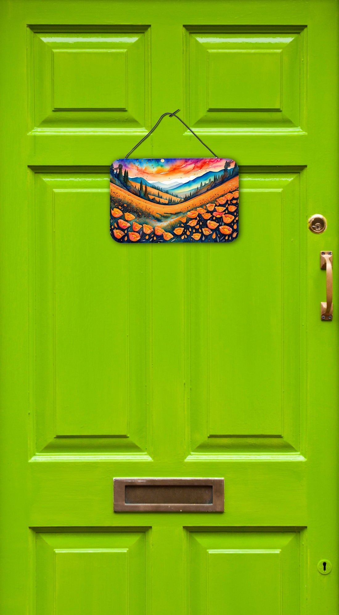 California Poppies in Color Wall or Door Hanging Prints Aluminum Metal Sign Kitchen Wall Bar Bathroom Plaque Home Decor, 8HX12W, Multicolor