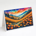 California Poppies in Color Greeting Cards Pack of 8 Blank Cards with Envelopes Whimsical A7 Size 5x7