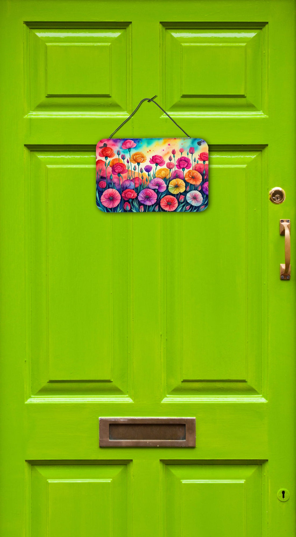 Carnations in Color Wall or Door Hanging Prints Aluminum Metal Sign Kitchen Wall Bar Bathroom Plaque Home Decor, 8HX12W, Multicolor